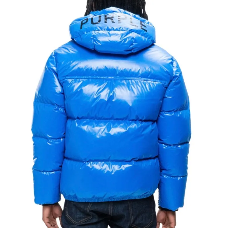 Purple Brand Blue Nylon Puffer Jacket