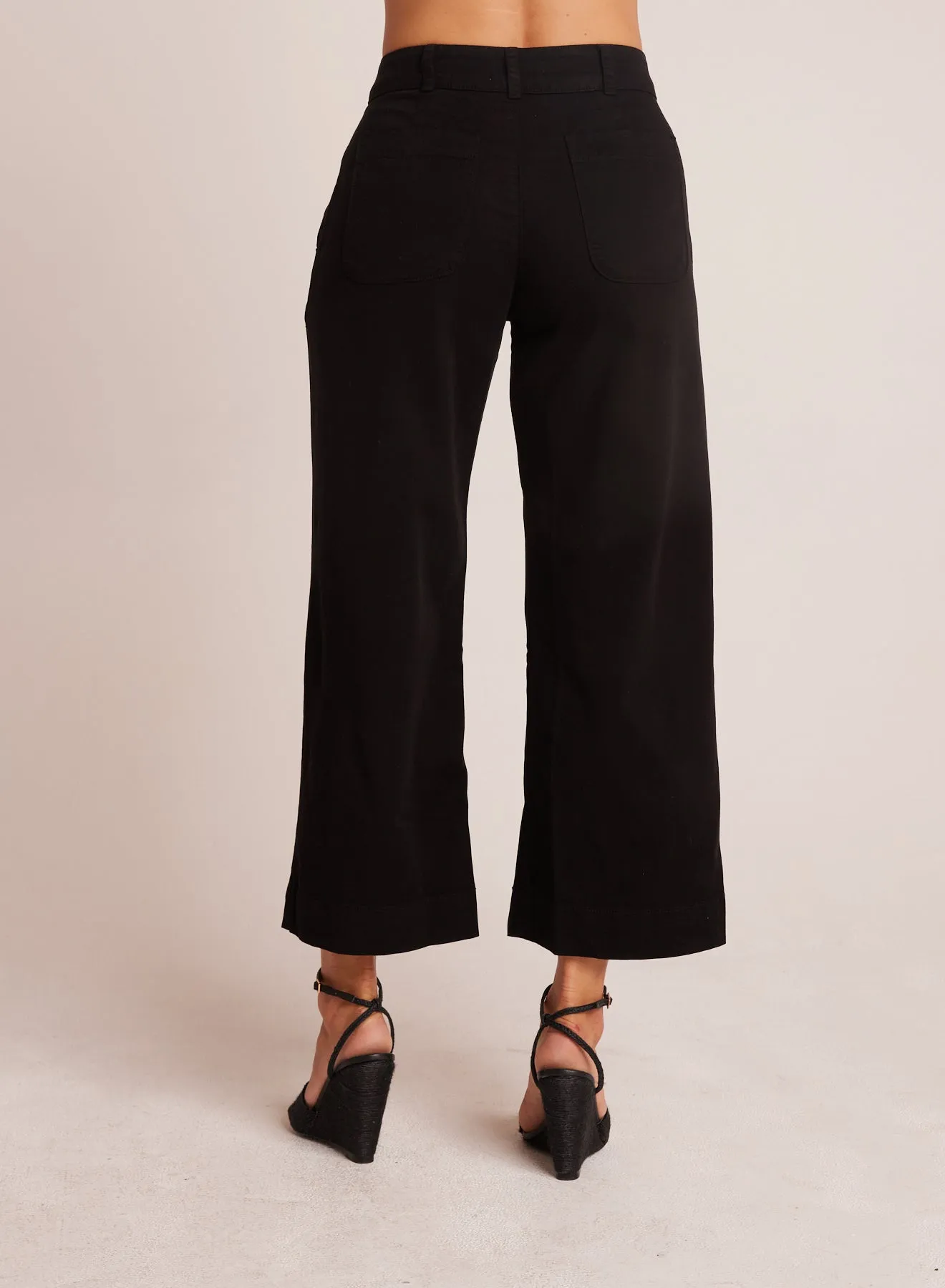 Saige Wide Leg Crop - Black