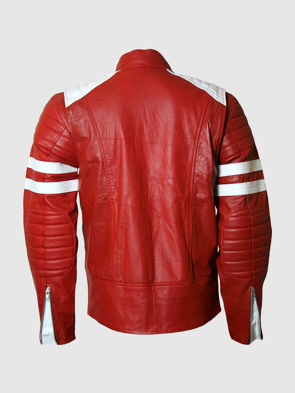 Size X-Large Red & White Leather Jacket for Men