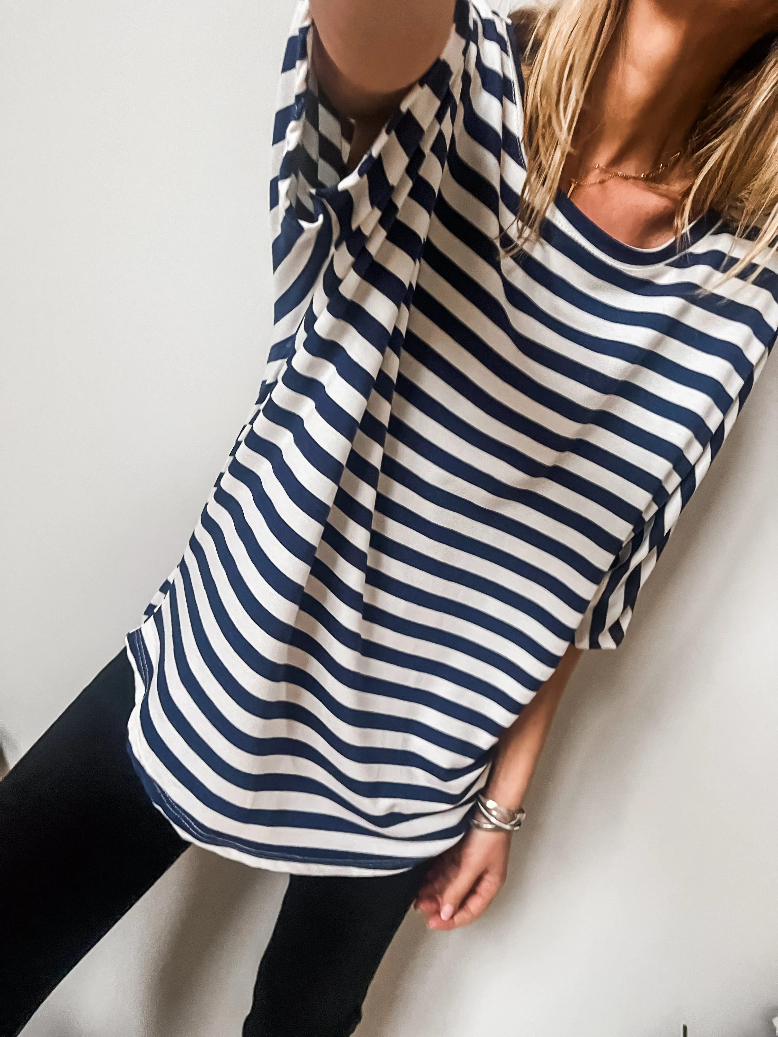 Striped Batwing Sweat Top