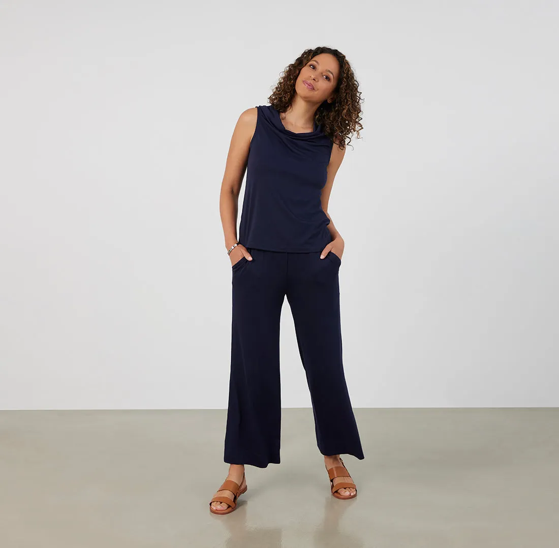 Threshold Wide Leg Pants Petite Fit - Maritime Blue