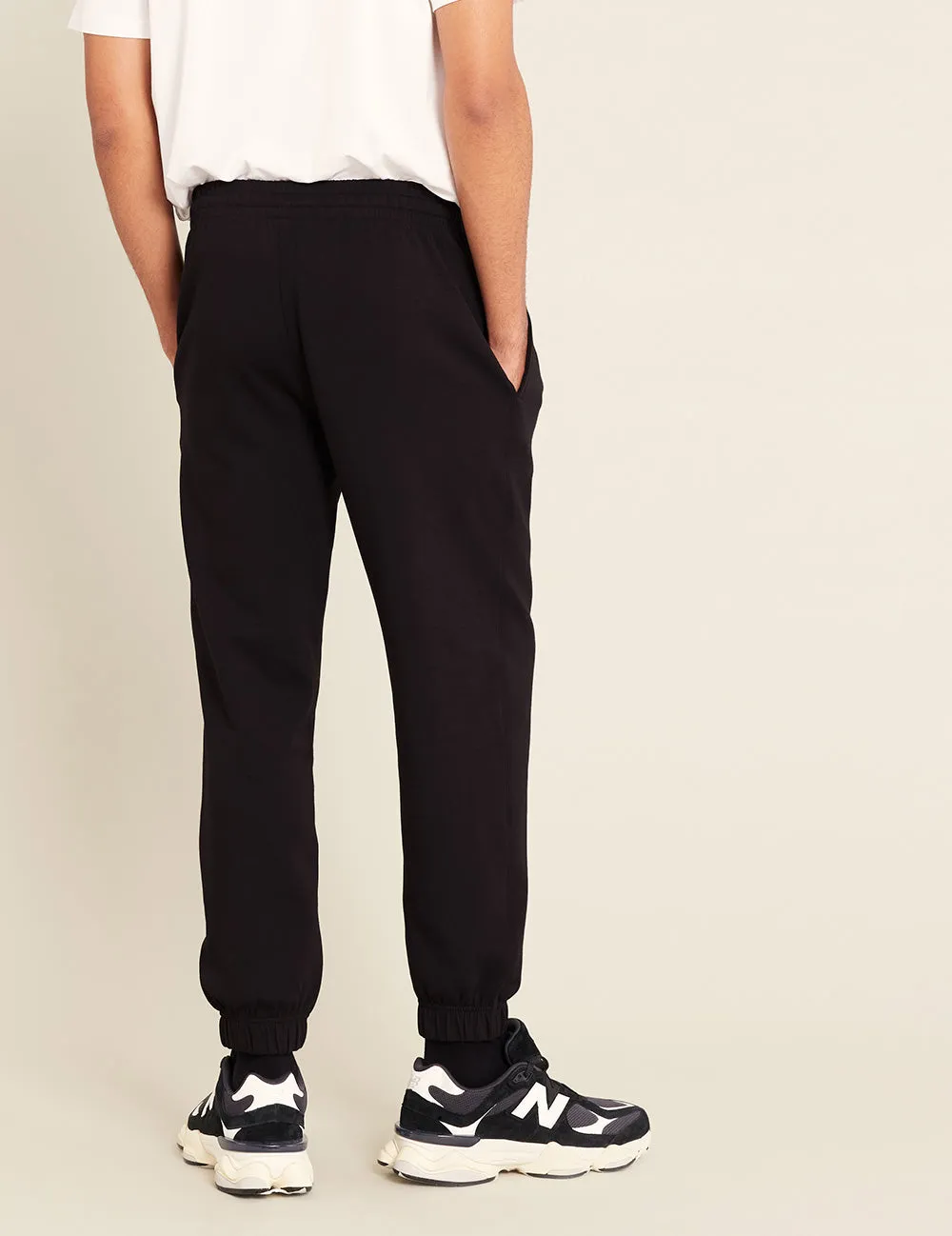 Unisex Cuffed Sweat Pants - Black