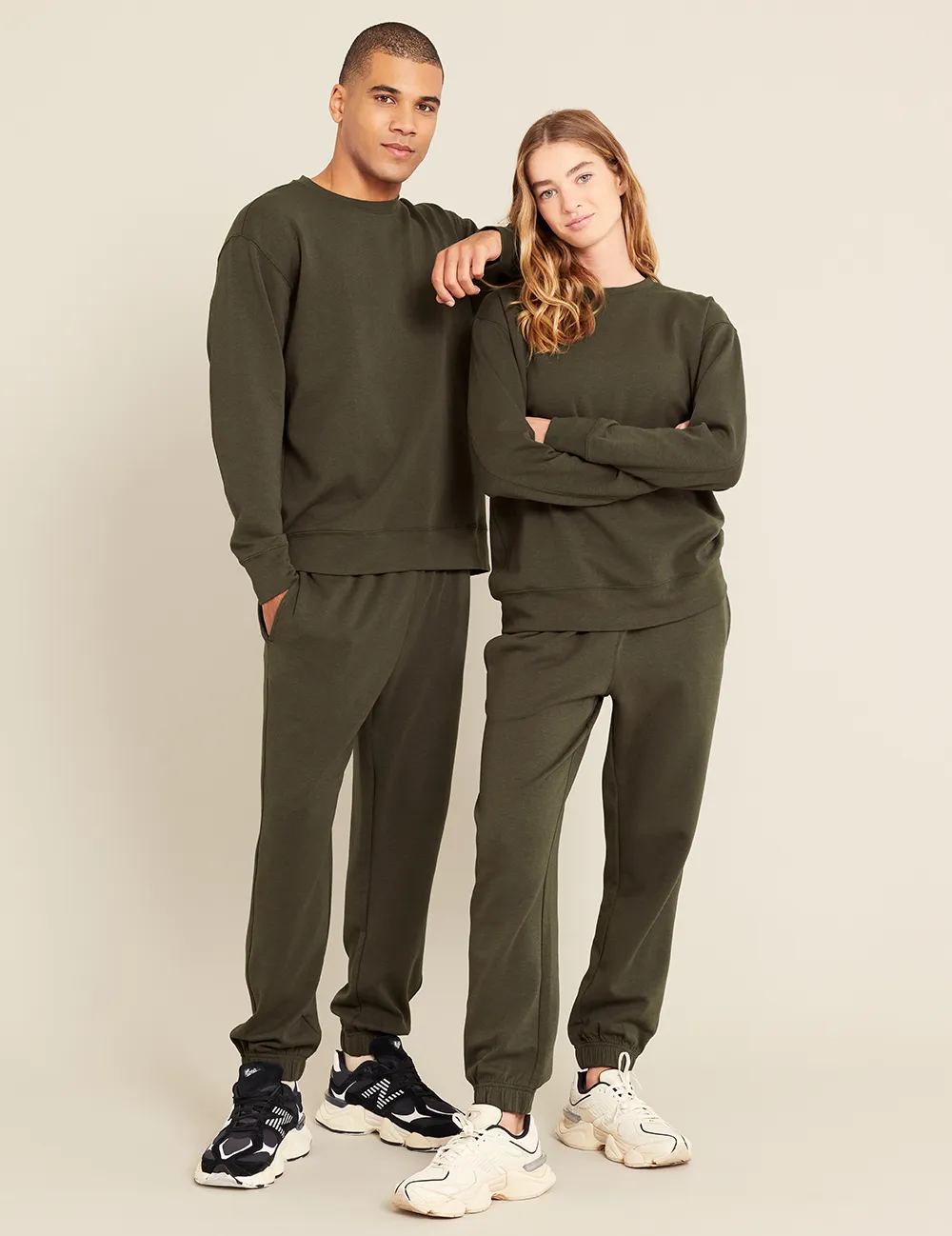 Unisex Cuffed Sweat Pants - Dark Olive