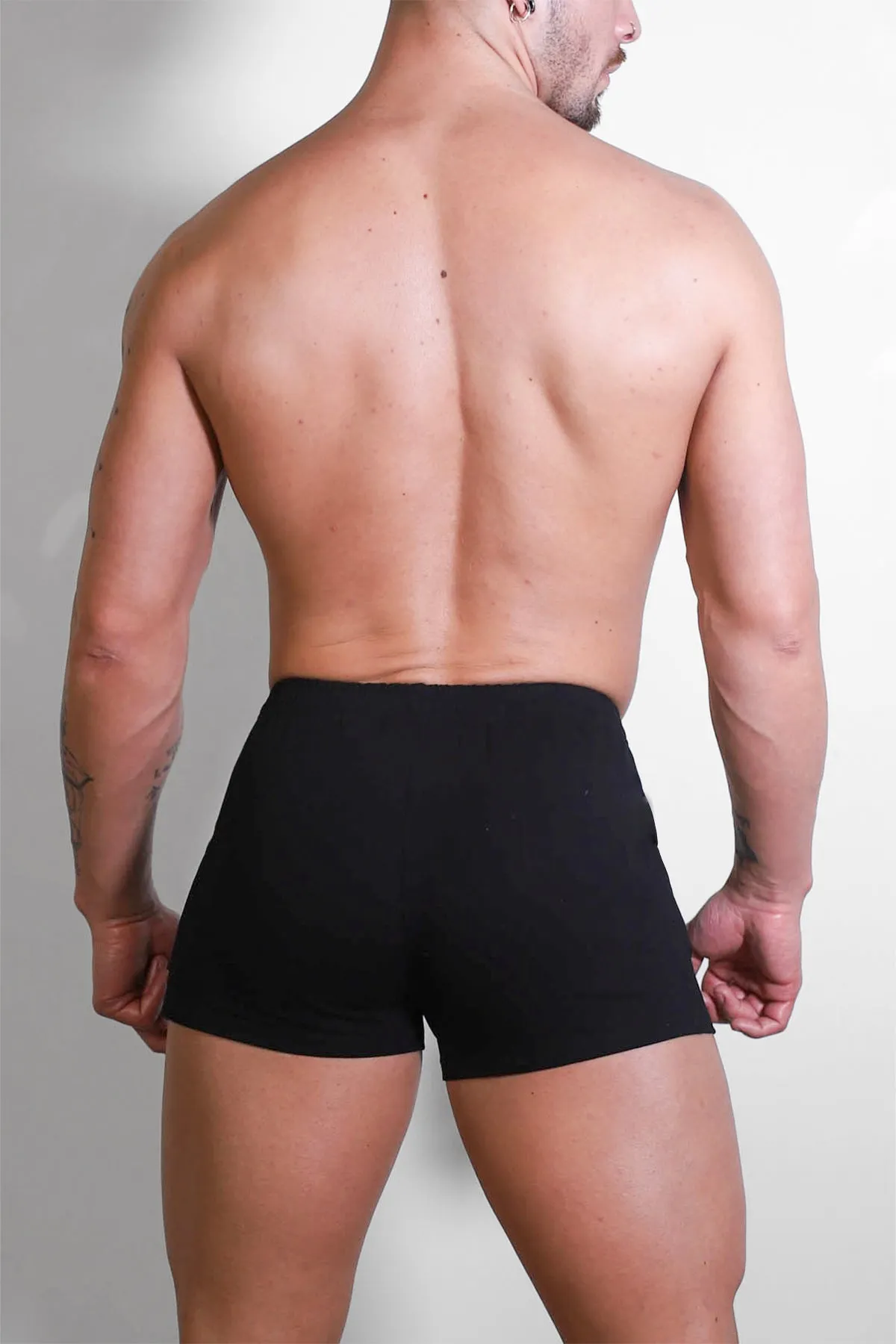 Varsity 2" Short Shorts with Zipper Pocket  - Midnight Black