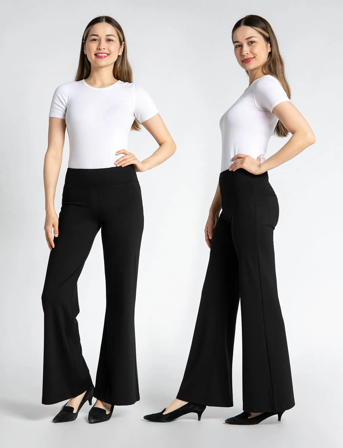 Wide-Leg | Pocketed Dress Pant Yoga Pants (Black)