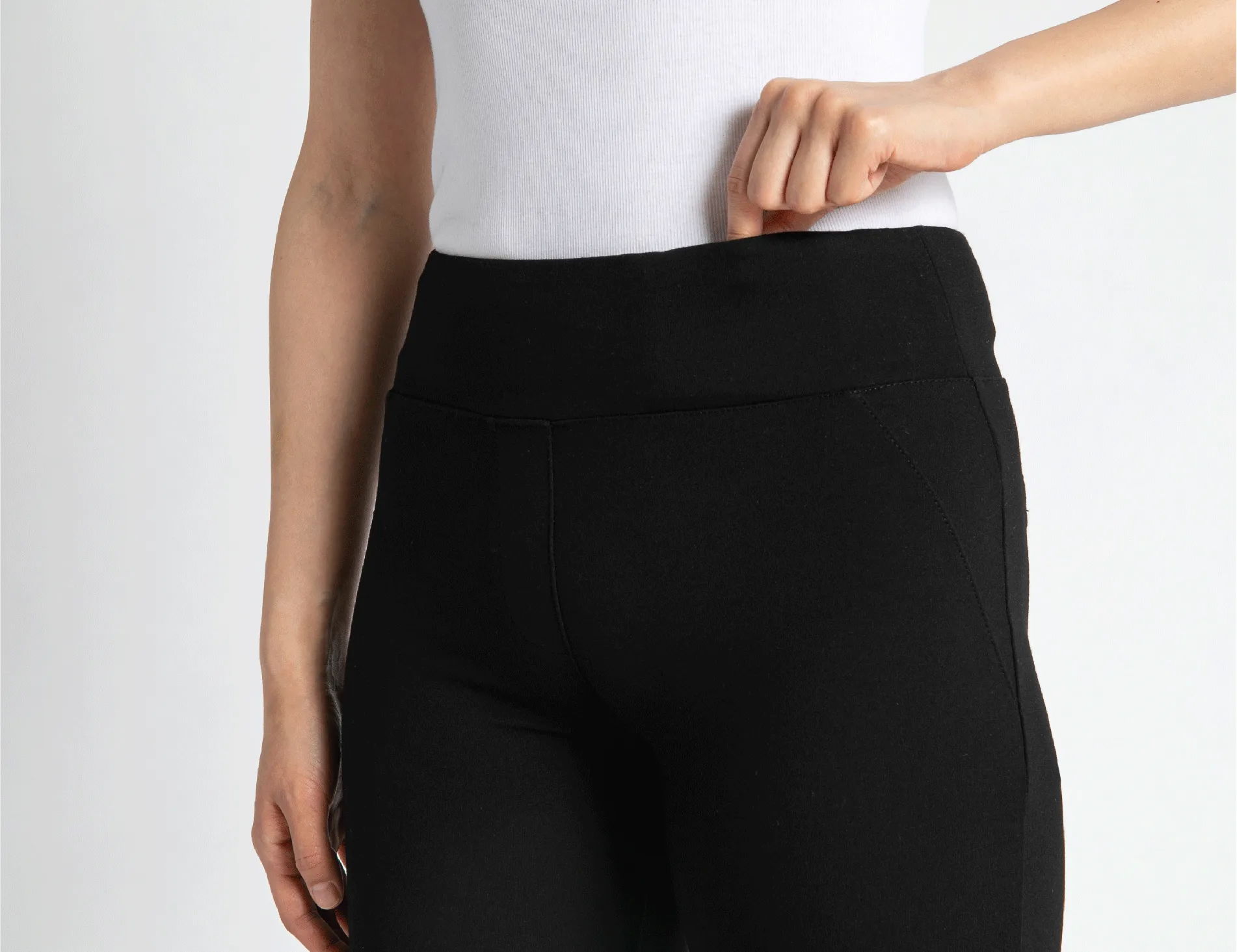 Wide-Leg | Pocketed Dress Pant Yoga Pants (Black)