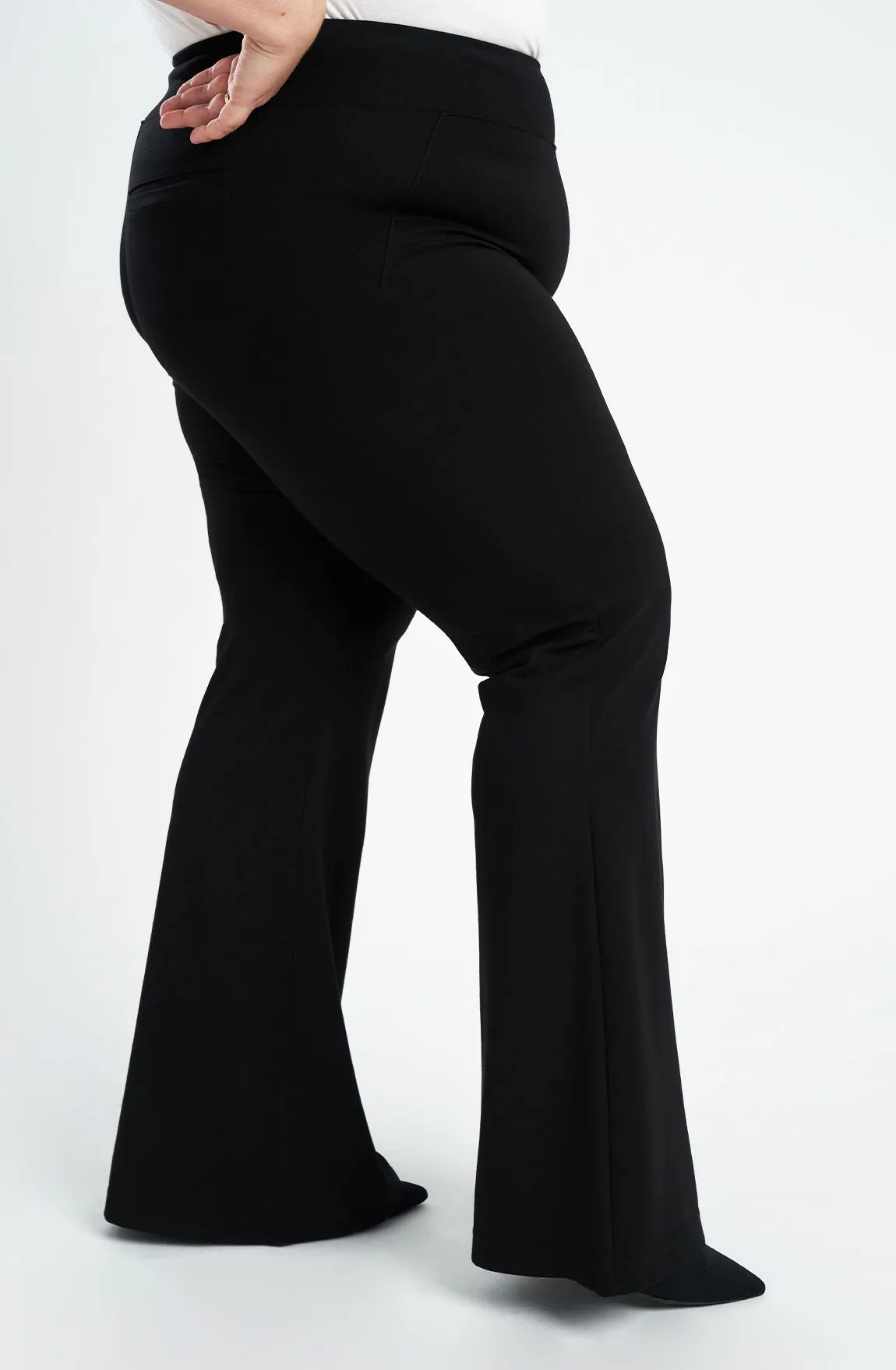 Wide-Leg | Pocketed Dress Pant Yoga Pants (Black)