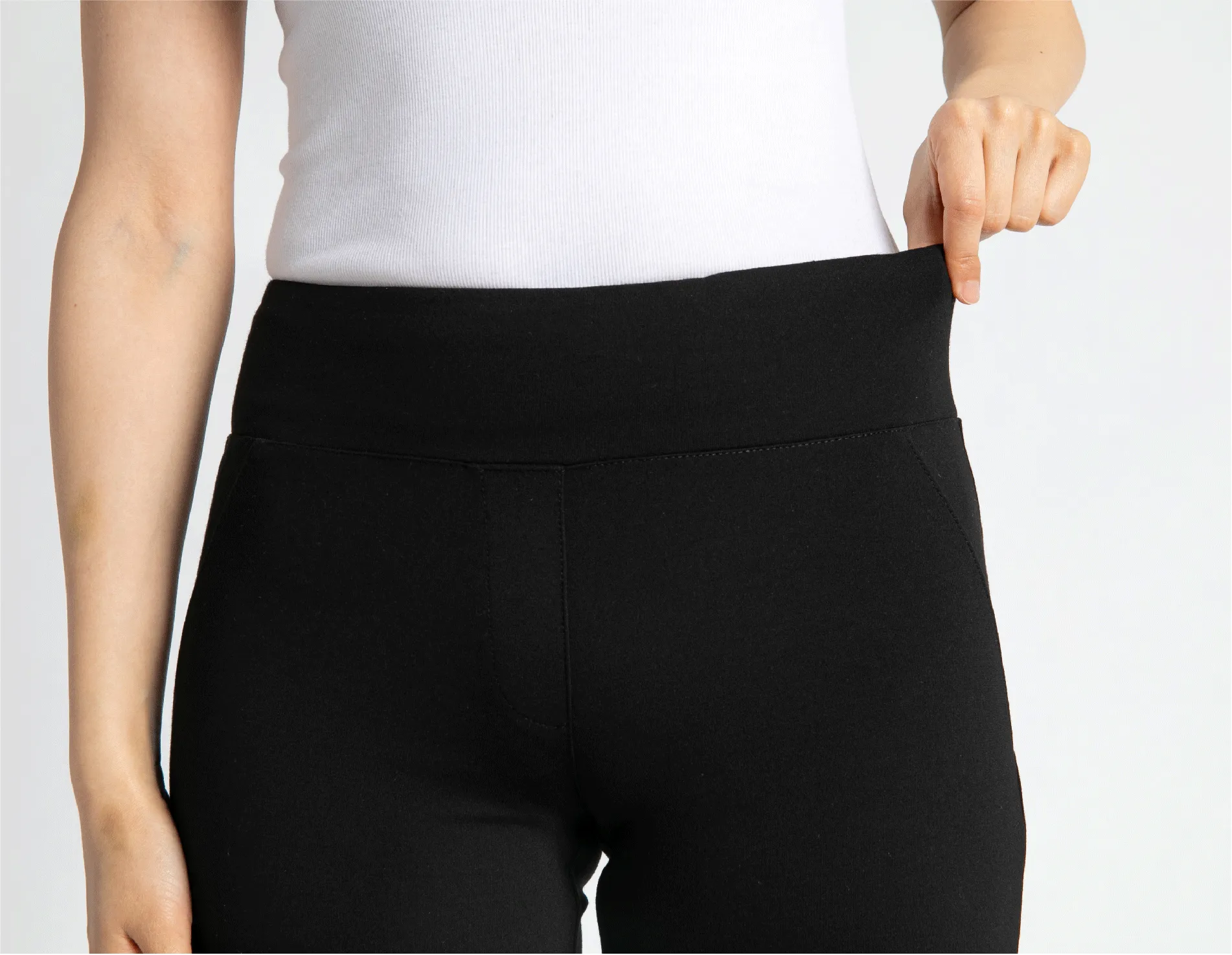 Wide-Leg | Pocketed Dress Pant Yoga Pants (Black)