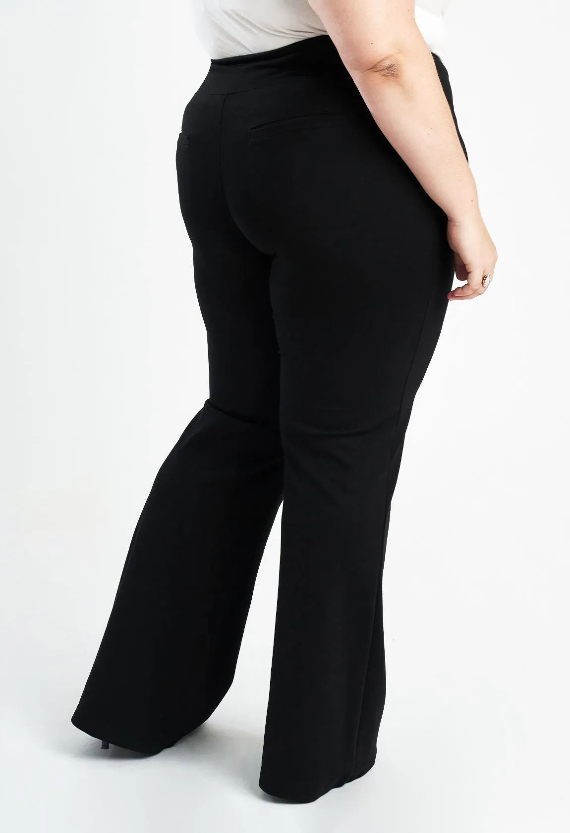 Wide-Leg | Pocketed Dress Pant Yoga Pants (Black)