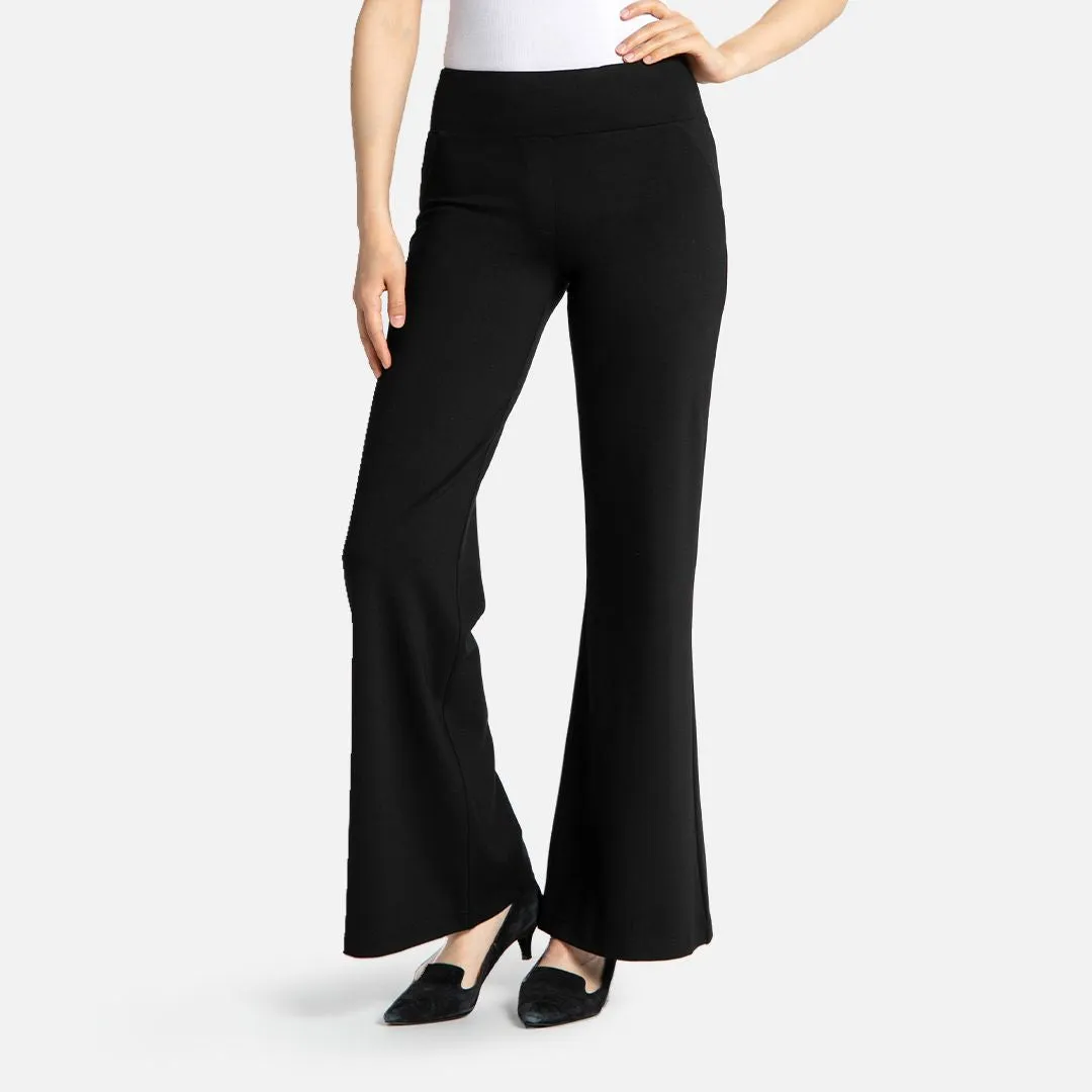 Wide-Leg | Pocketed Dress Pant Yoga Pants (Black)