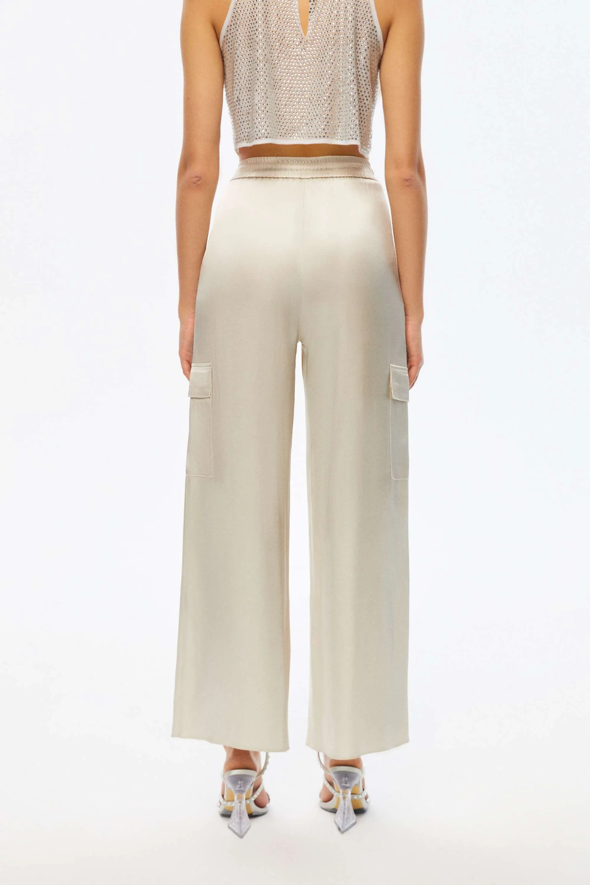 Wide-Leg Satin Pants