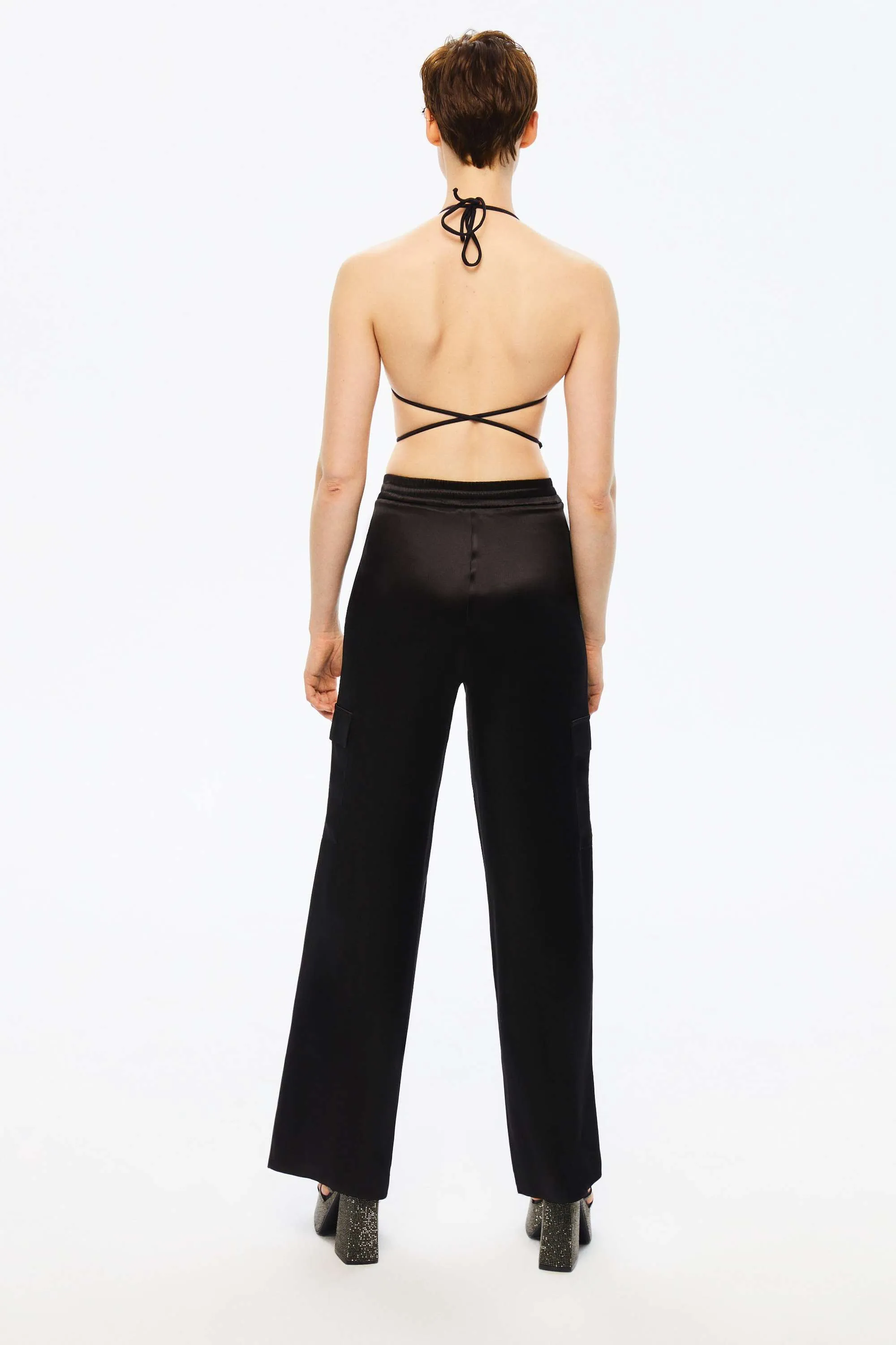 Wide-Leg Satin Pants