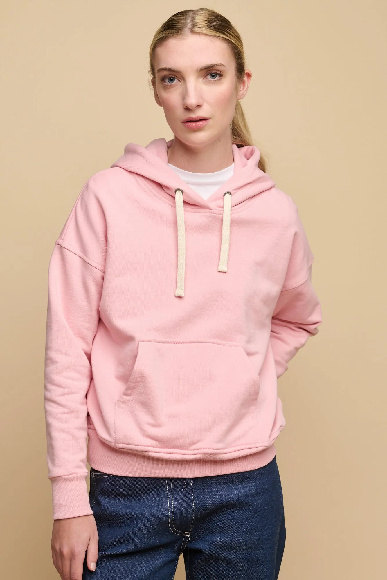 Women's Hooded Sweatshirt - Pale Pink