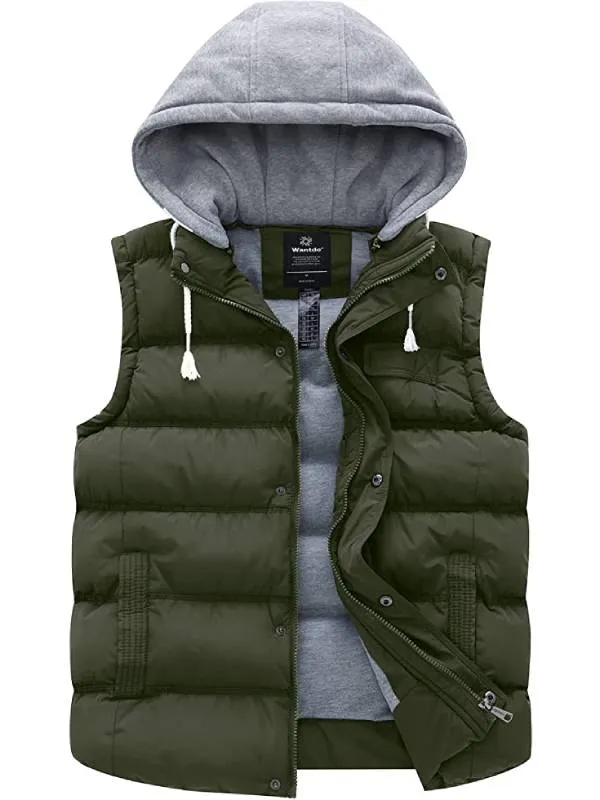 Women's Quilted Puffer Vest Padding With Removable Hooded