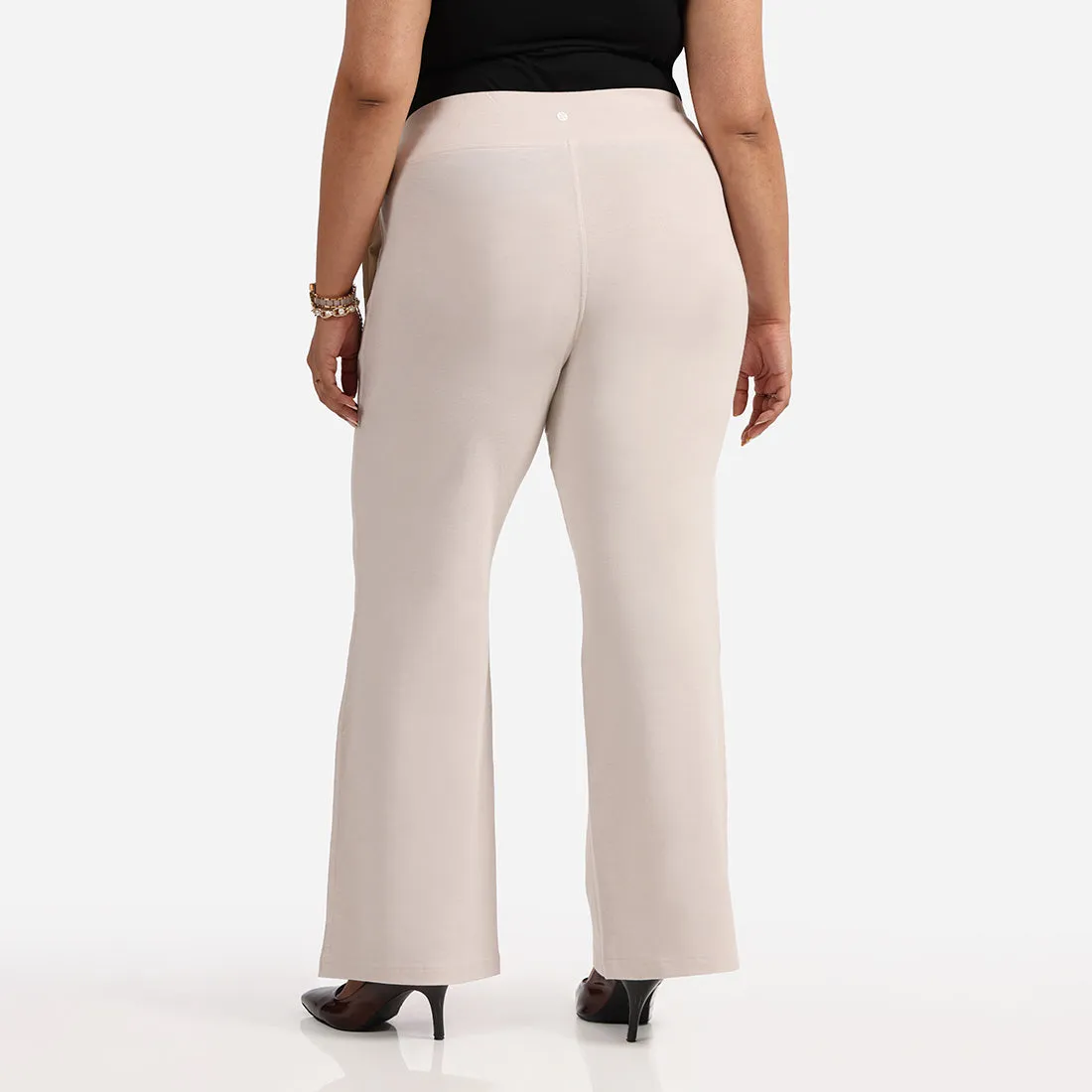 Work-To-Wine Twill Wide Leg Flare Pants