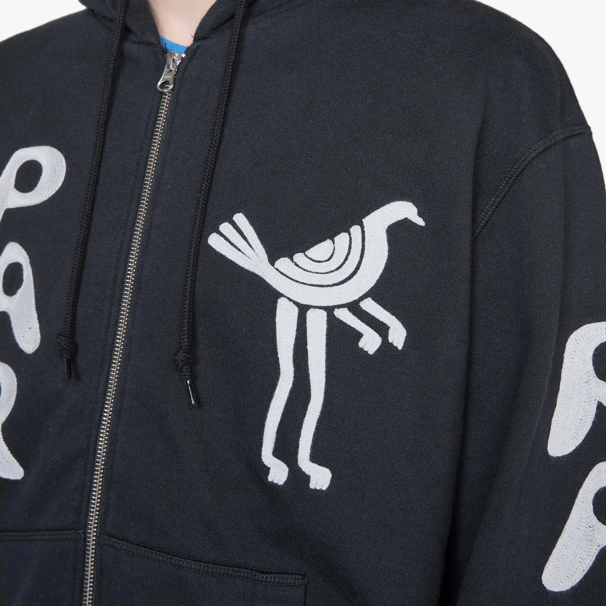 Zipped Pigeon Zip Hooded Sweatshirt Black