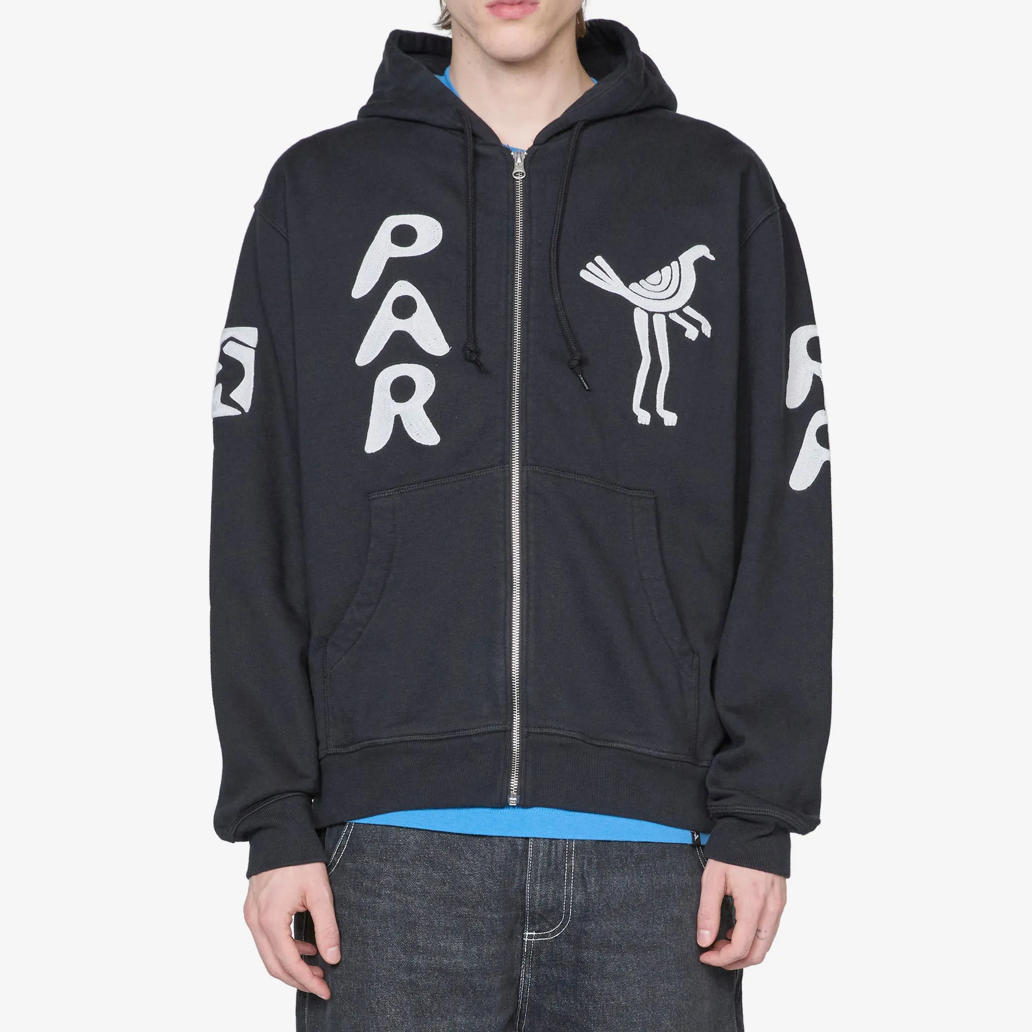 Zipped Pigeon Zip Hooded Sweatshirt Black